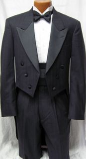 Boys Grey Starlight Stripe Tuxedo Tailcoat , Jacket w/ Pants Wedding
