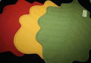 New Holiday Set 3 Park Design Placemat Green Yellow Red Autumn Fall