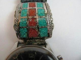 Vintage Gigandet Wakmann Incabloc Turquoise Red Coral Sterling Silver