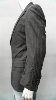  Bank Mens 41 Wool 2 Button Suit Jacket Gray Pinstripe Designer Fashion