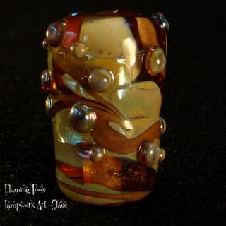 Goldoni Flaming Fools Lampwork Art Glass Bead SRA