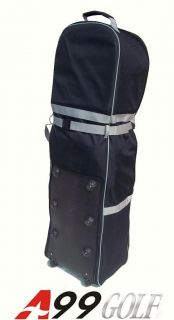 T03 A99 Golf Bag Travel Cover Wheeled Rolling New Black Grey