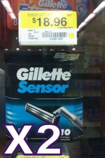 Packs 20 Gillette Sensor Refill Blades SEALED