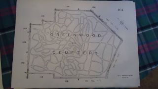 ORIGINAL1929 Greenwood Cemetery Brooklyn NYC Atlas Map