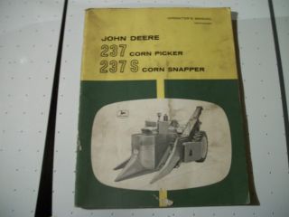 John Deere 237 Corn Picker Operators Manual