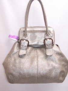 Tignanello Gunmetal Leather Double Handle Shoulder Handbag A1977 500