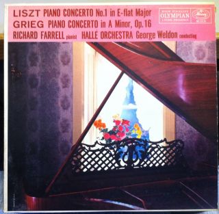Richard Farrell Liszt Grieg Piano Concerto LP VG MG 50126 Mercury Mono