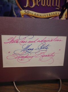 Mary Costa Autograph Sleeping Beauty Display Signed Signature COA