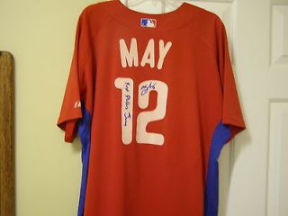 2010 Trevor May game used worn Phillies Spring Training BP Jersey