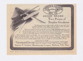 Vintage 1910 Antique Lamson Goodnow Anchor Knife Ad
