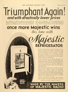 1932 Ad Majestic Refrigerator Grigsby Grunow Arctic   ORIGINAL