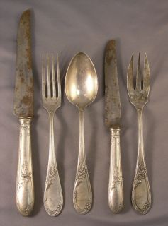 Set of Antique Christofle Silver Plate Flatware 49 Pieces Marly