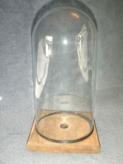 Glass Dome with Base for Clock Doll or Display 11 High x 5 1 2 Wide
