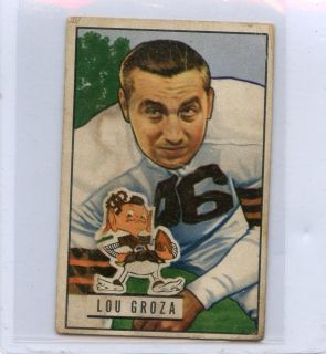 1951 Bowman Lou Groza 75 Browns See Scan