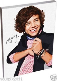  Styles One Direction Autograph canvas art. Wall Hanging, Gloss Finish