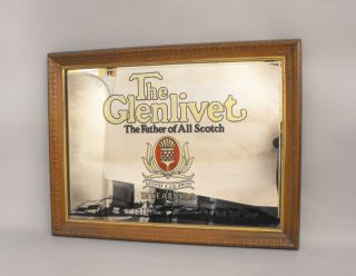 Vintage Glenlivet Mirror Bar Sign Man Cave