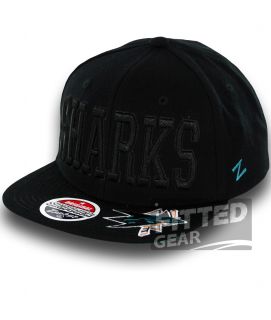 San Jose Sharks Gotham Black Zephyr NHL Hockey Snapback Hats Caps
