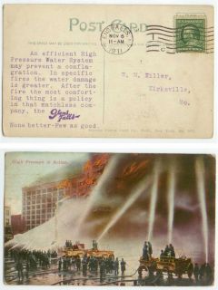 1911 Glens Falls New York Fire Insurance Ad Postcard