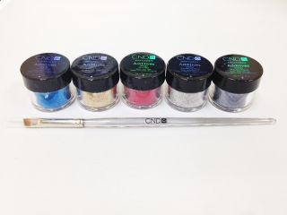  Twinkle Collection 5 Ultra fine Nail Glitters! with FREE CND Brush