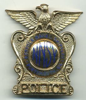 old US Navy Norfolk Naval Shipyard Police badge Portsmouth VA military