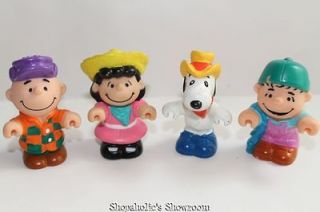 Lot of 4 PEANUTS GANG 2 Figures Cake Toppers Snoopy Charlie Brown