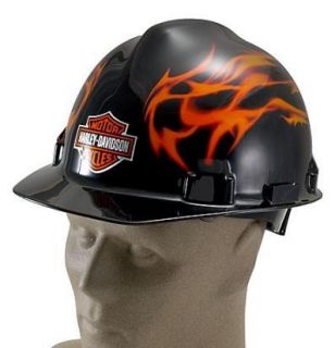 Harley Davidson® Mens Flames Black Hard Hat HDHHAT10
