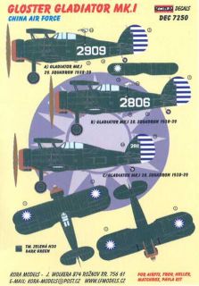 Kora Decals 1 72 Chinese Gloster Gladiator MK I with Resin Propeller