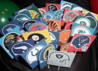 New NFL Decorative Toppers for Cupcakes Sandwiches Football Game