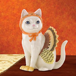   Kitty Gobbler CAT in Thanksgiving Turkey Gobler Figurine New FREE