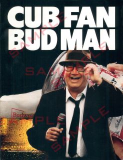 Harry Caray Chicago Cubs Cub Fan Bud Man Budweiser 16 x 21 Baseball