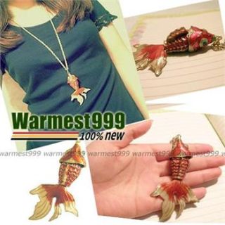 Korea Charm Elegant Fashion Gold Fish Pendant Necklace TB033