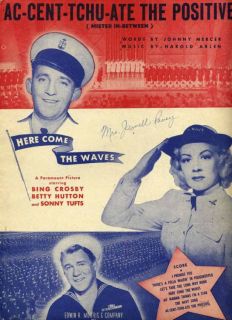 AC Cent Tchu Ate The Positive 1944 Sheet Music by Bing Crosby Betty