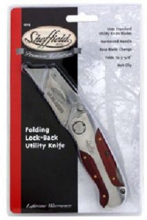 Great Neck Saw 12115 Folding Lockback Utility Knife with Hardwood