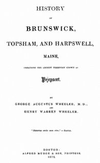 1877 Genealogy Brunswick Topsham Harpswell Maine Me