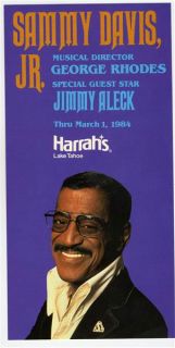 Sammy Davis Jr. Harrahs Lake Tahoe Postcard 1984 Jimmy Aleck