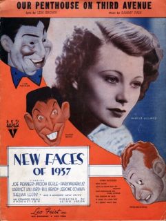 1937 Milton Berle Harriet Hilliard Film Song New Faces of 1937 by
