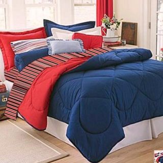 Lantrix Inc. 10 Piece Twin XL Size Dorm Room in a Box in Navy / Red