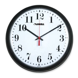 Lorell +13 3/4 Round Quartz Wall Clock, Black   LLR60989