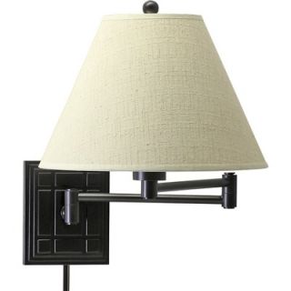 House of Troy 12 Swing Arm Wall Lamp in Oil Rubbed Bronze with Linen