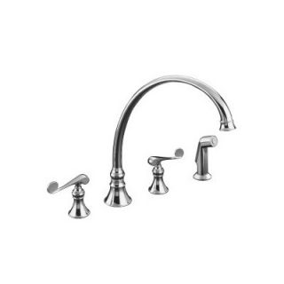  Sink Faucet with 11 13/16 Spout, Side Spray and Scroll Lever Handles