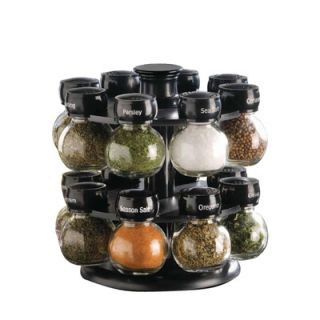 Kamenstein 16 Jar Spice Rack with Black Knobs