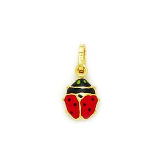Jewelryweb 14k Gold Enamel Small Ladybug Pendant   MDP187310Y