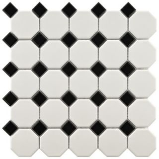 EliteTile Retro 11 1/2 x 11 1/2 Porcelain Octagon Mosaic in Matte