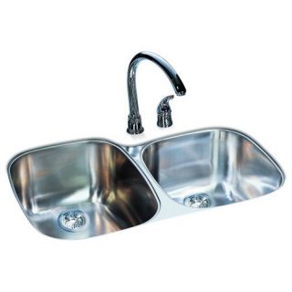 32 x 21 Stainless Steel Offset Double Bowl Undermount Kitchen Sink