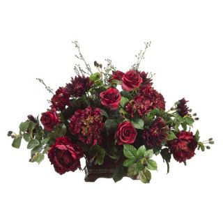 23 Rose, Mum, Hydrangea and Raspberry Plant Arrangement with Planter