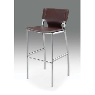 Creative Images International 30 Leather Barstool with Chrome Legs