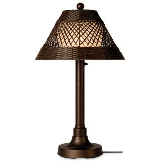 Java 34 Table Lamp with Walnut Shade and 2 Column in Bronze