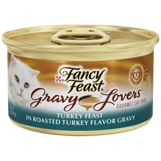 Fancy Feast Gravy Lovers Turkey Canned Wet Cat Food (3 oz can,case of