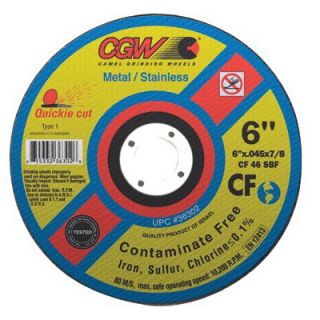 CGW Abrasives Quickie Cut™ Contaminate Free Cut Off Wheels   4 1/2x