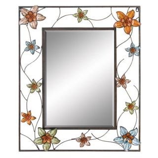 34 Wall Mirror with Colored Flowers